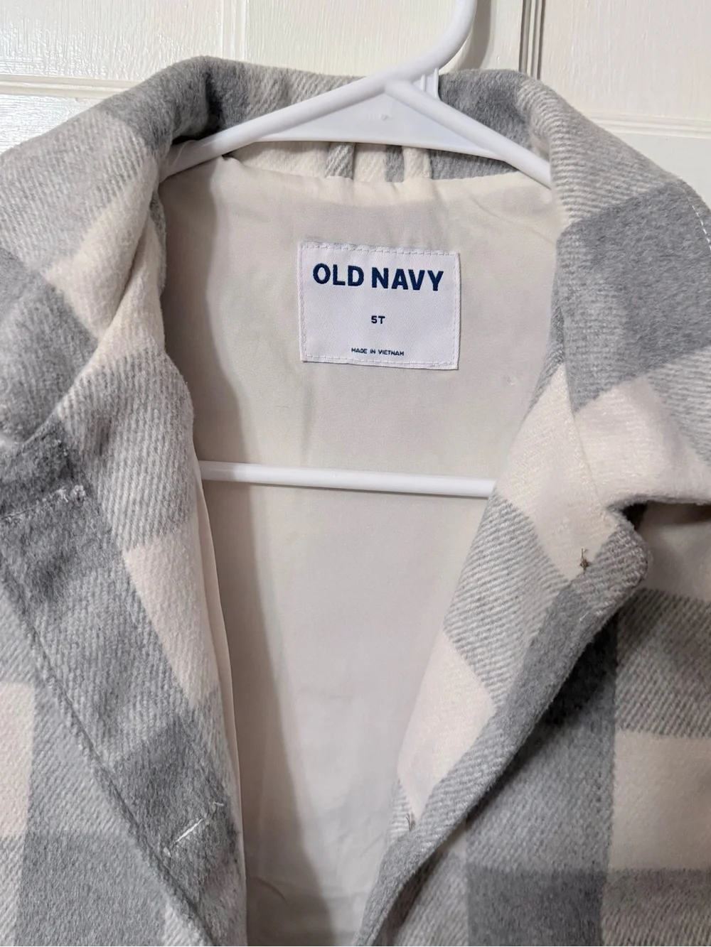 Old Navy Gray & White Plaid Button Children’s Jacket